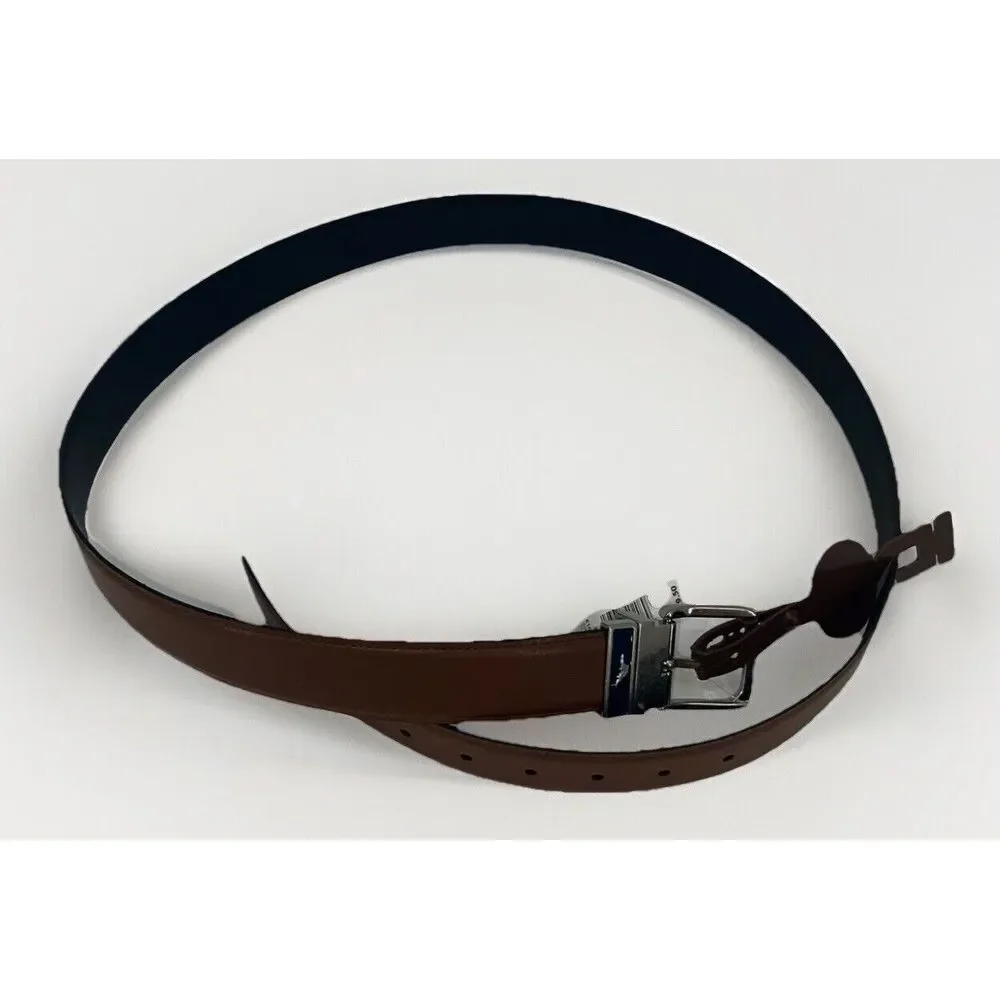 Tommy Bahama Reversible Leather Belt Black Brown Marlin Buckle - Men's XL - New!